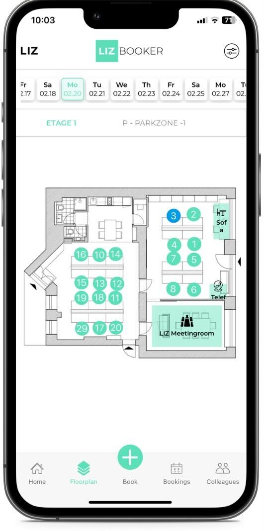 screenshot of LIZ Booker